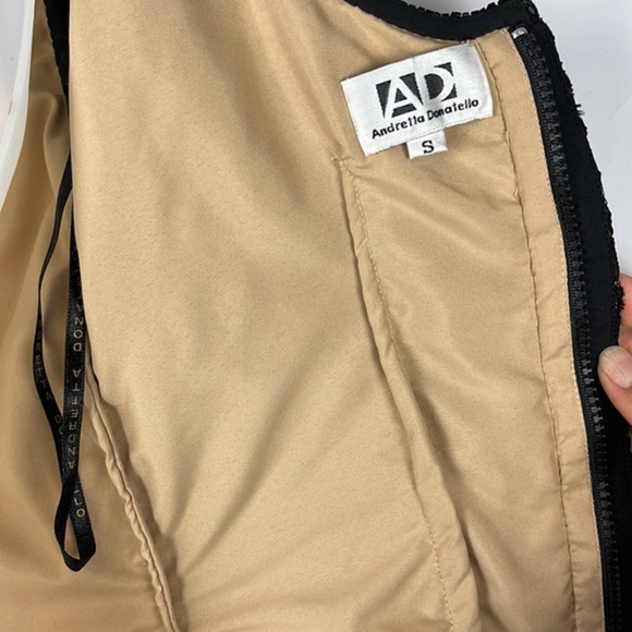 Andretta Donatello Black Lace Sequin Jacket & Tank Top Formal Set 2 Pieces Sz S - Picture 15 of 16